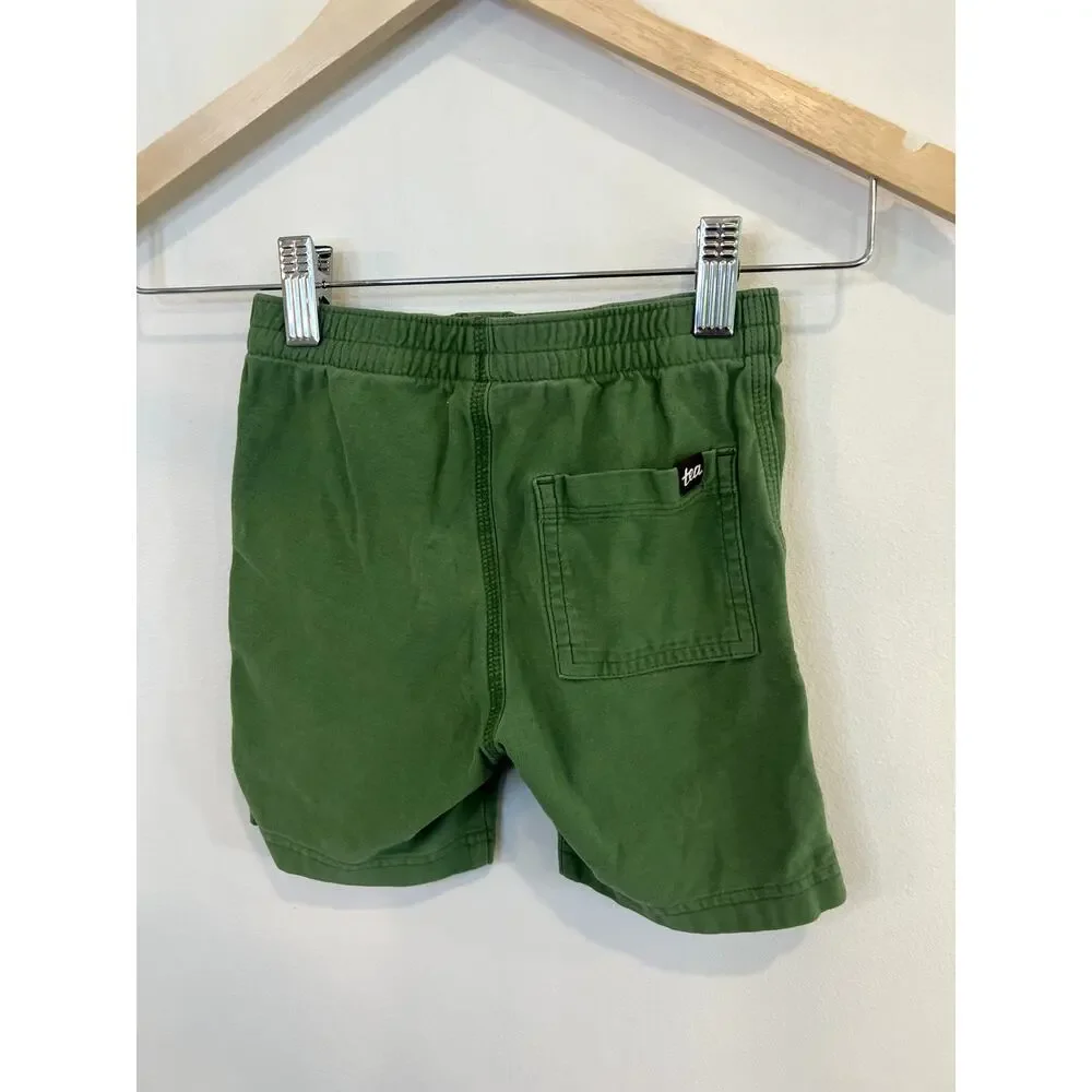 Tea Collection Green Pull On Shorts 3T Cotton Casual Toddler
